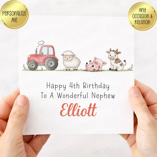 Farm Tractor Themed Card - 3 Colours