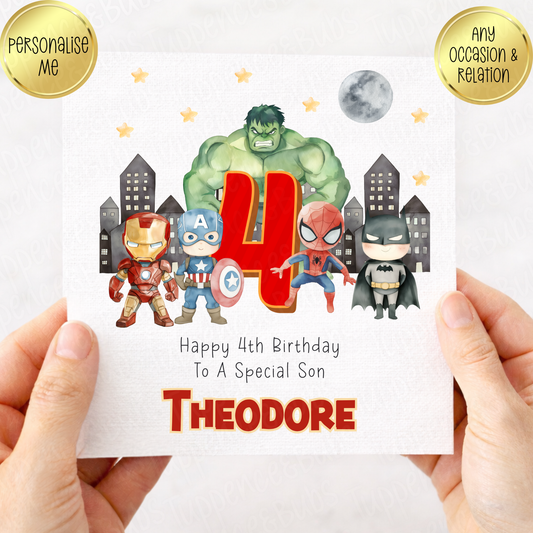 Hero Themed Birthday Card