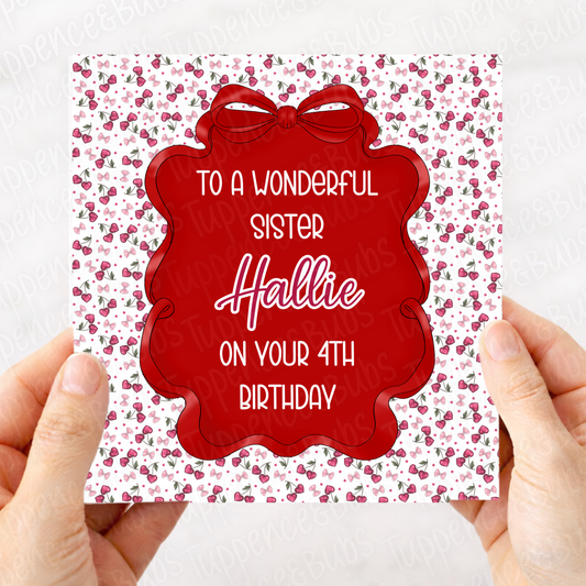 Cherry Patterned Birthday Card