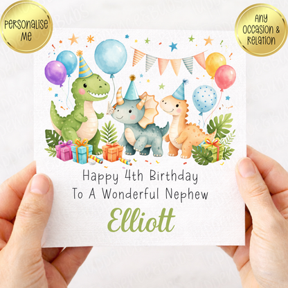 Dinosaur Party Themed Card