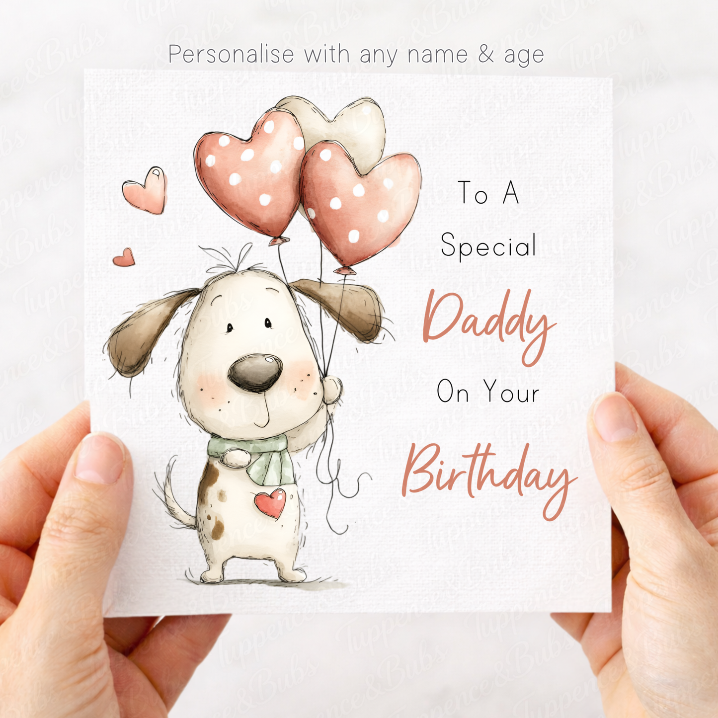 Dog Holding Balloon Card