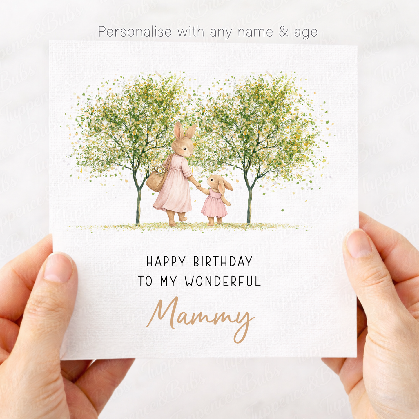 Rabbit & Child Card - Girl