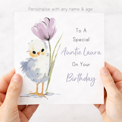 Purple Floral Bunny Card - 3 Designs