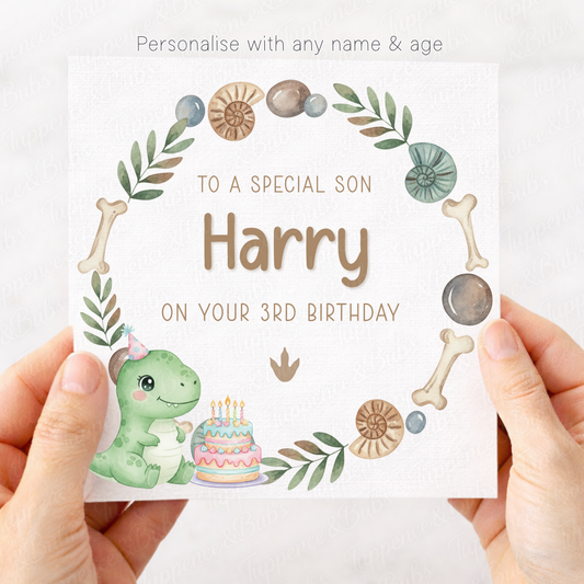 Dinosaur Wreath Card
