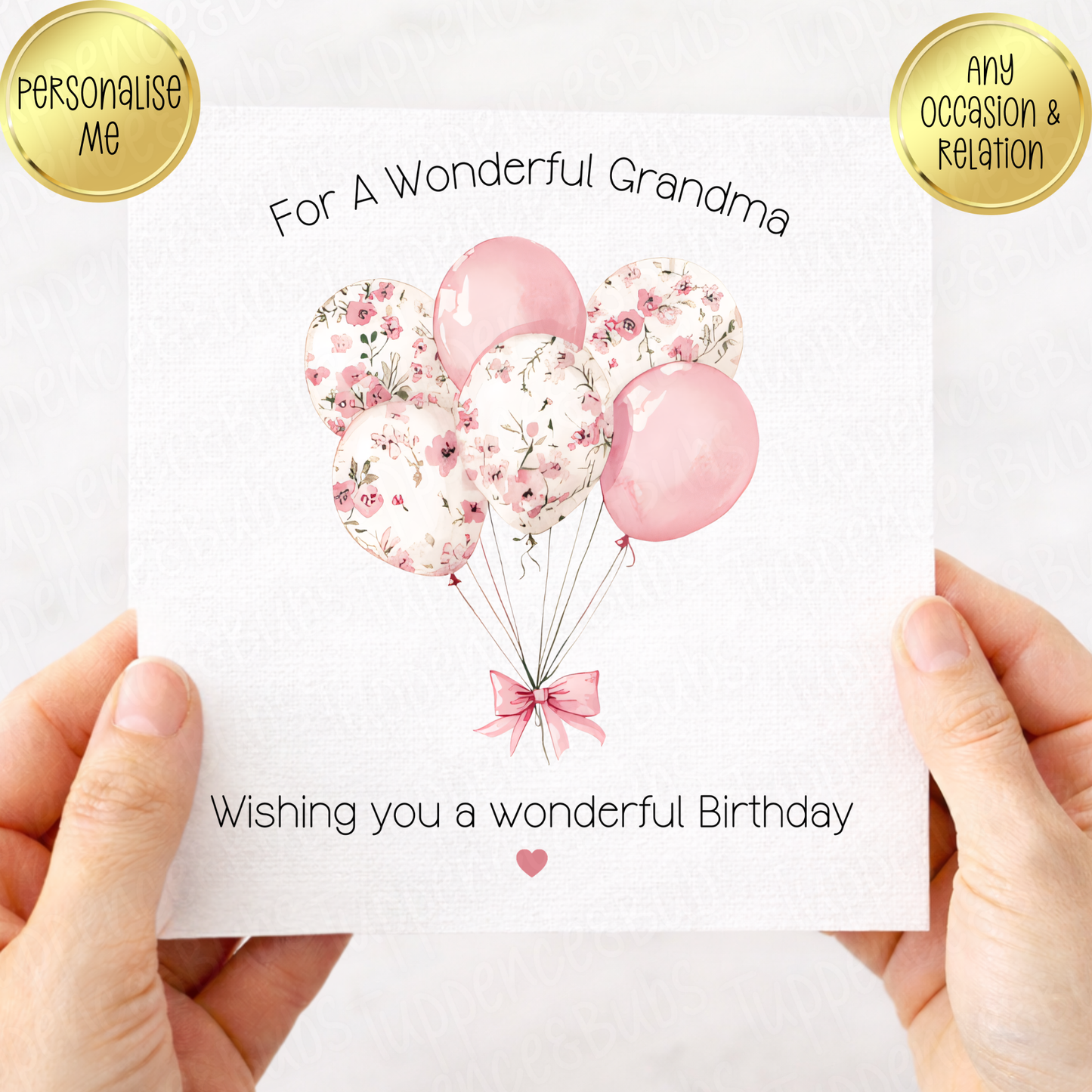 Pink Balloon Themed Card