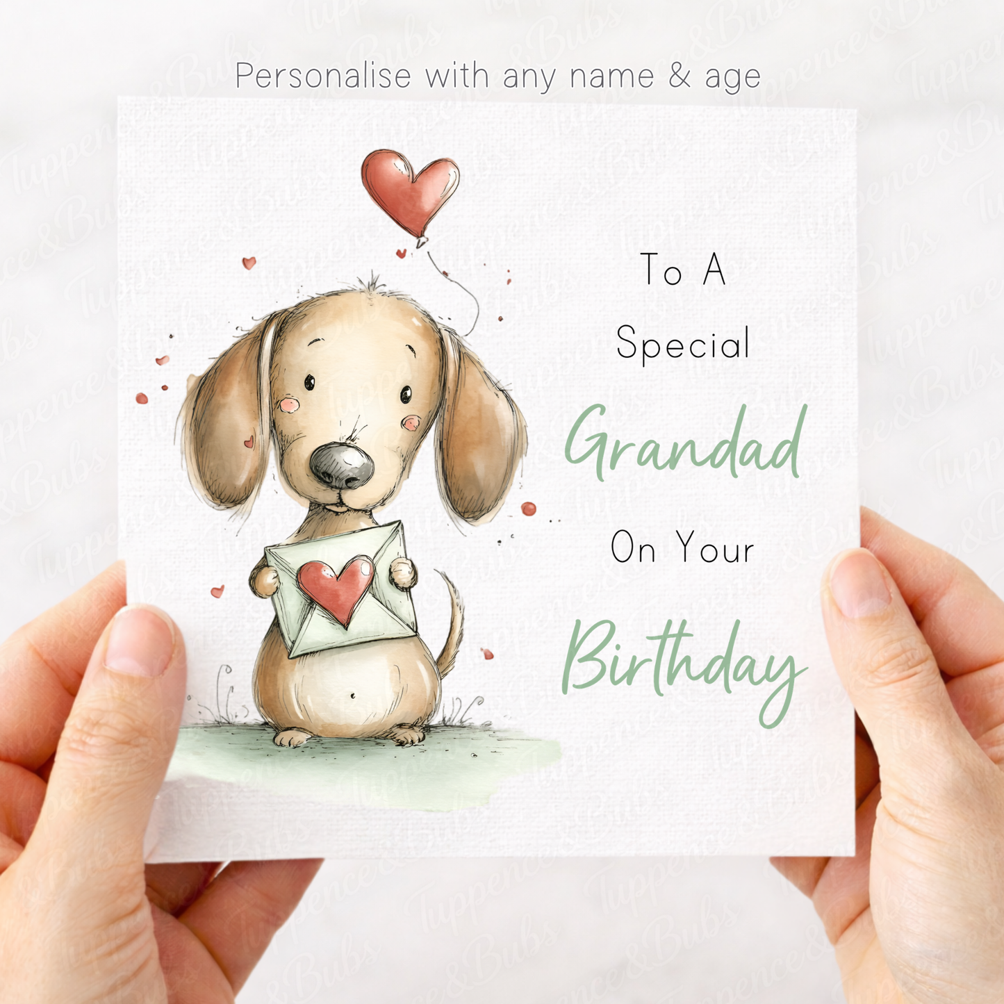 Dog Holding Balloon Card - 2 Designs
