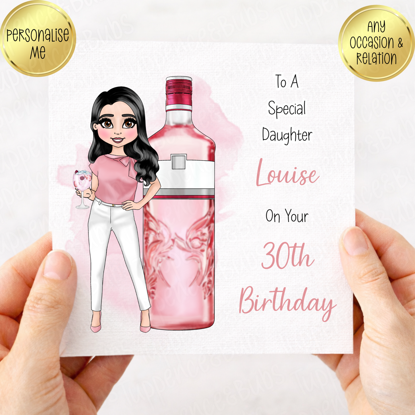 Pink Gin Themed Birthday Card