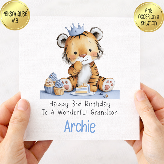 Tiger Themed Birthday Card