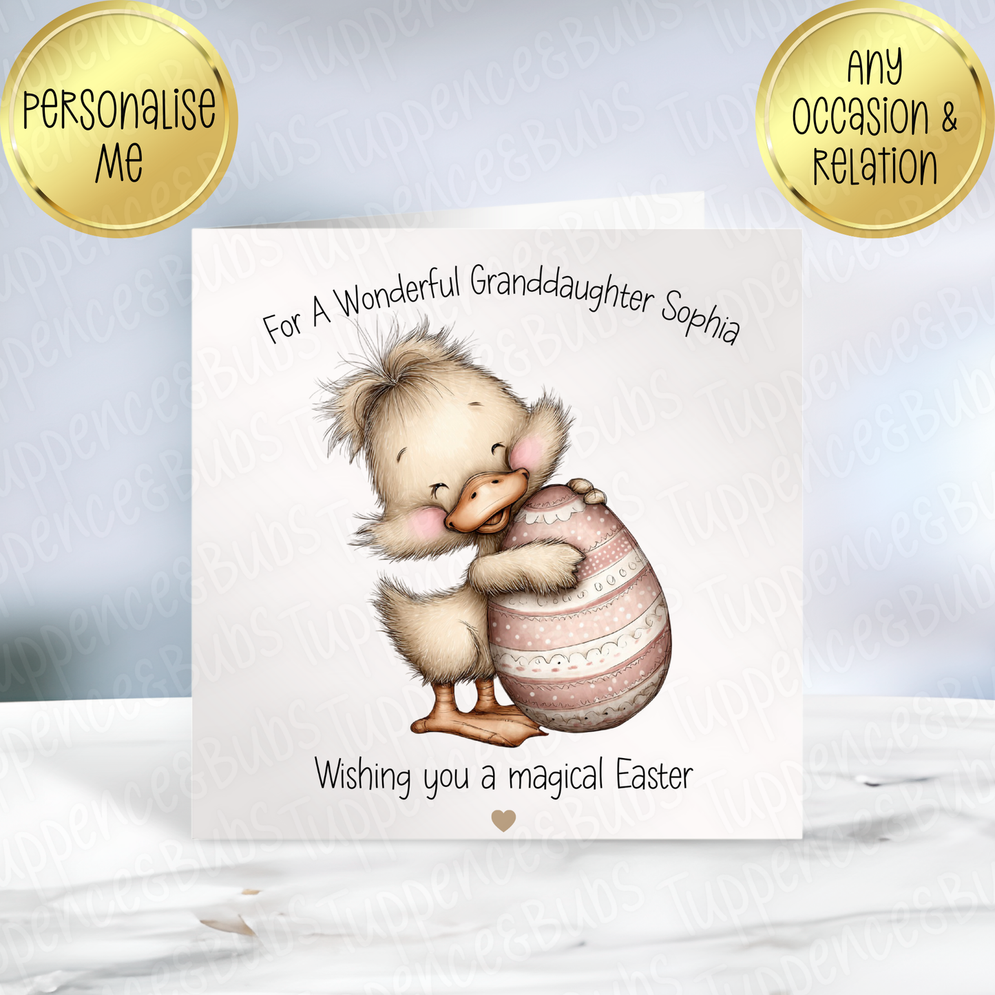 Chick With Bow Themed Easter Card