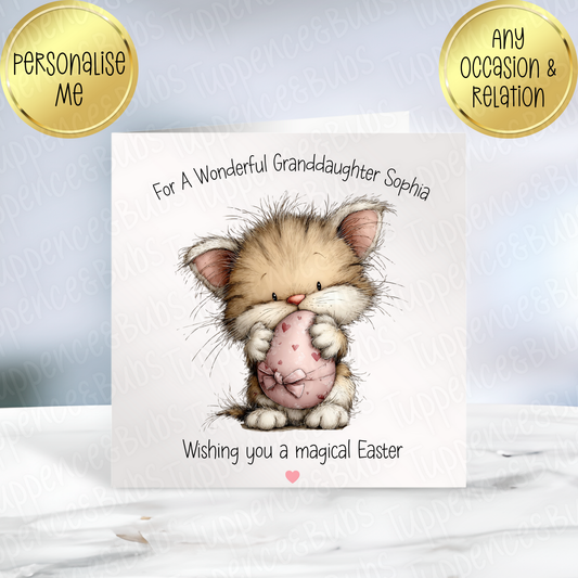 Kitty Themed Easter Card