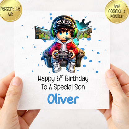 Gaming Themed Birthday Card