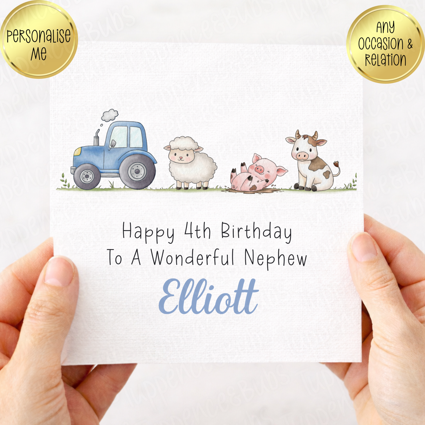 Farm Tractor Themed Card - 3 Colours