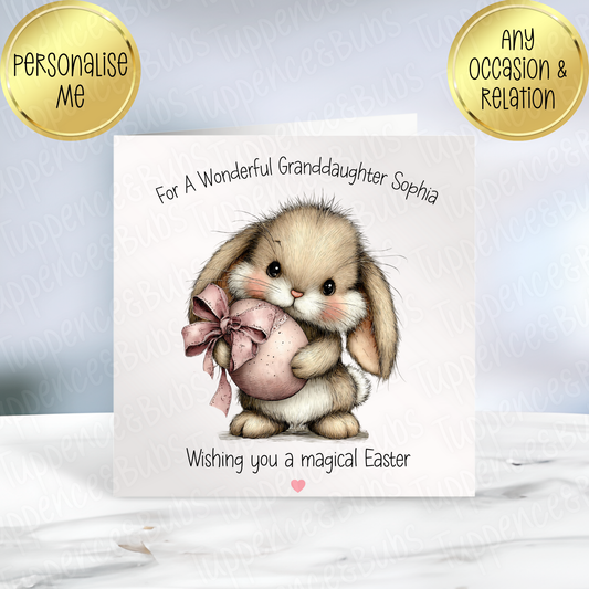 Rabbit Themed Easter Card