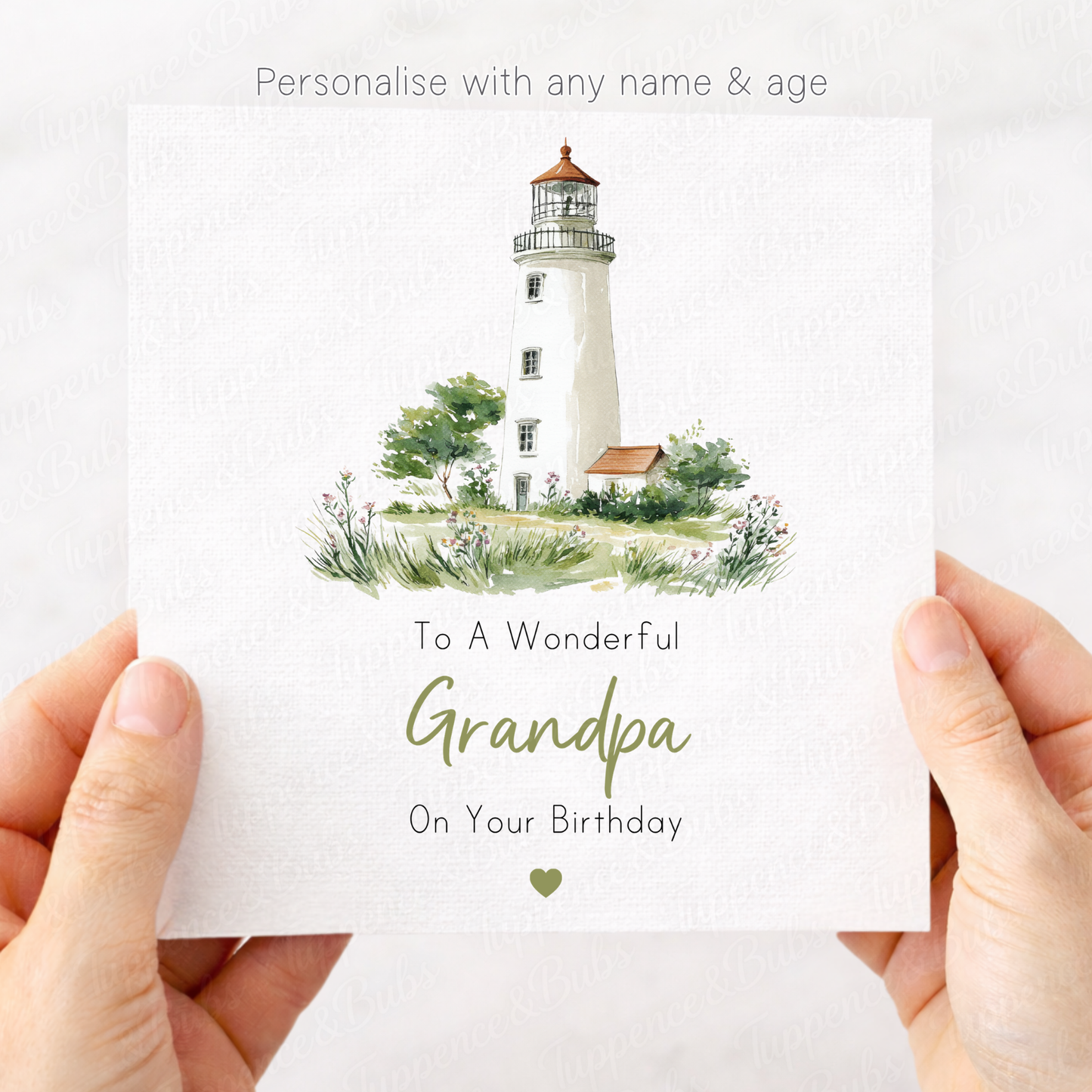 Watercolour Lighthouse Card
