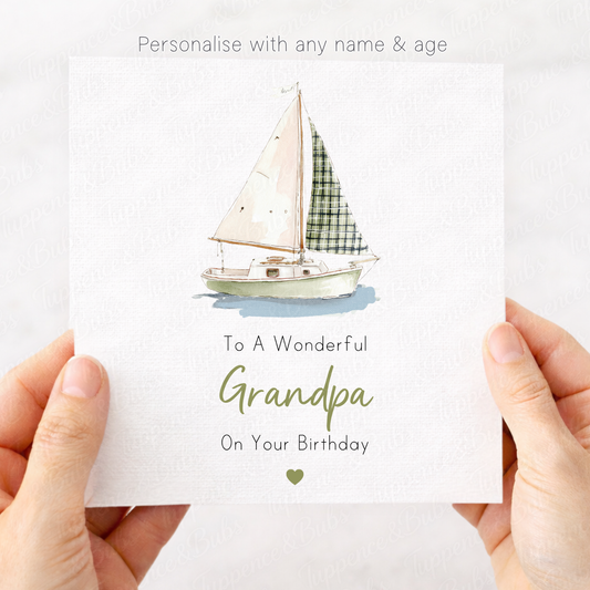 Watercolour Sailing Boat Card