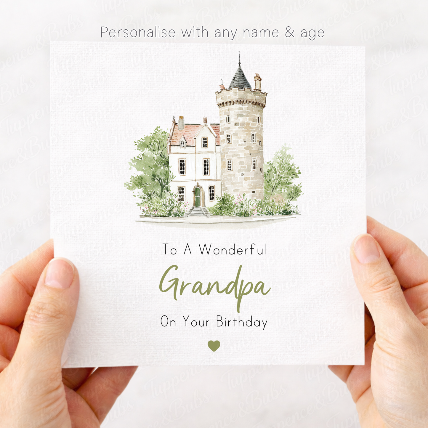 Watercolour Castle Style Card - 4 Designs