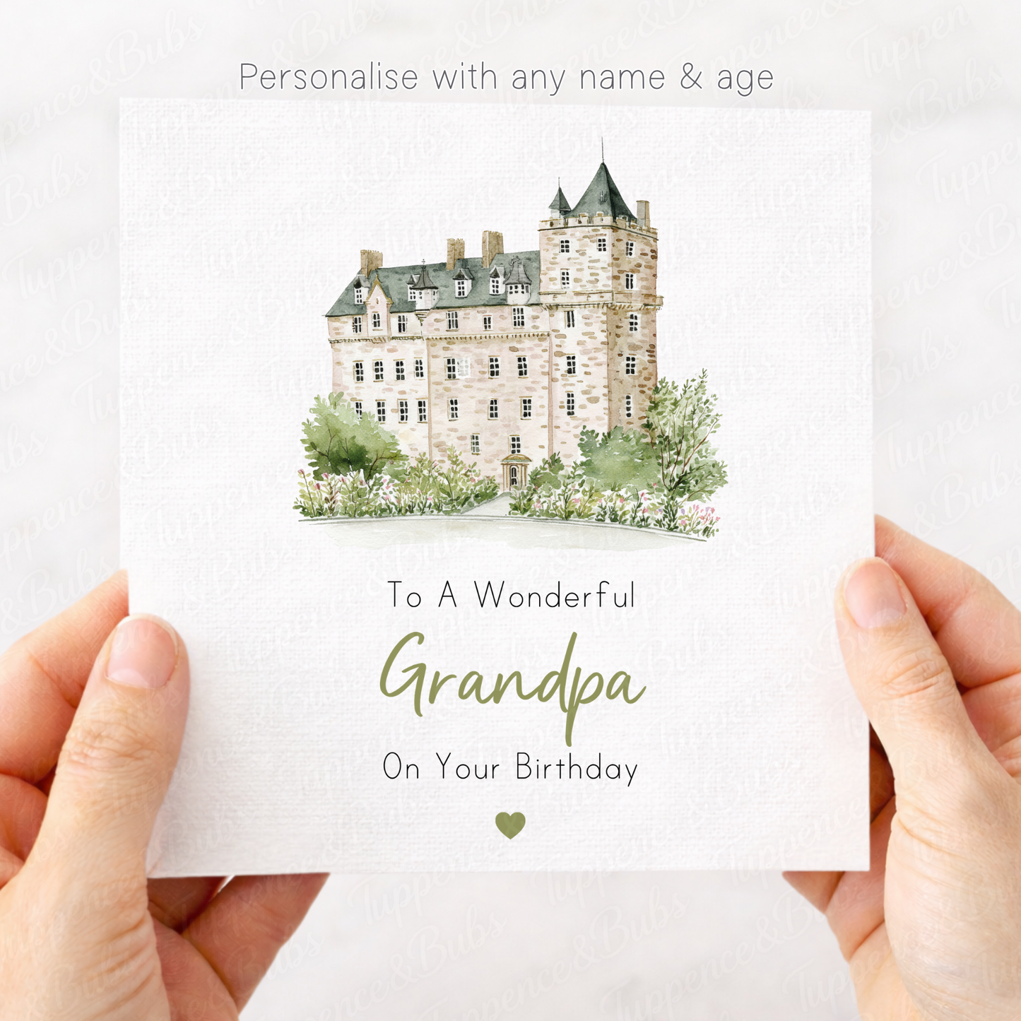 Watercolour Castle Style Card - 4 Designs