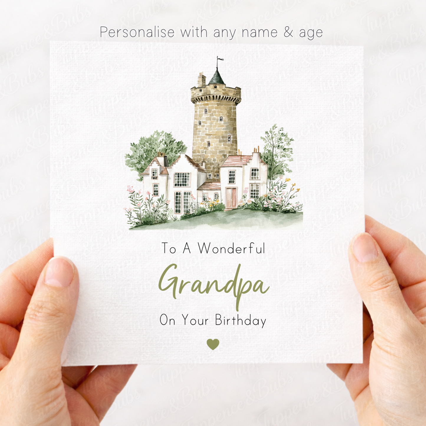 Watercolour Castle Style Card - 4 Designs