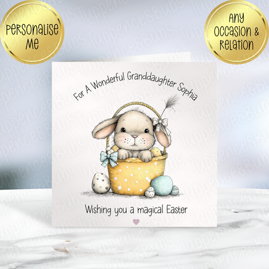 Bunny Rabbit Themed Easter Card
