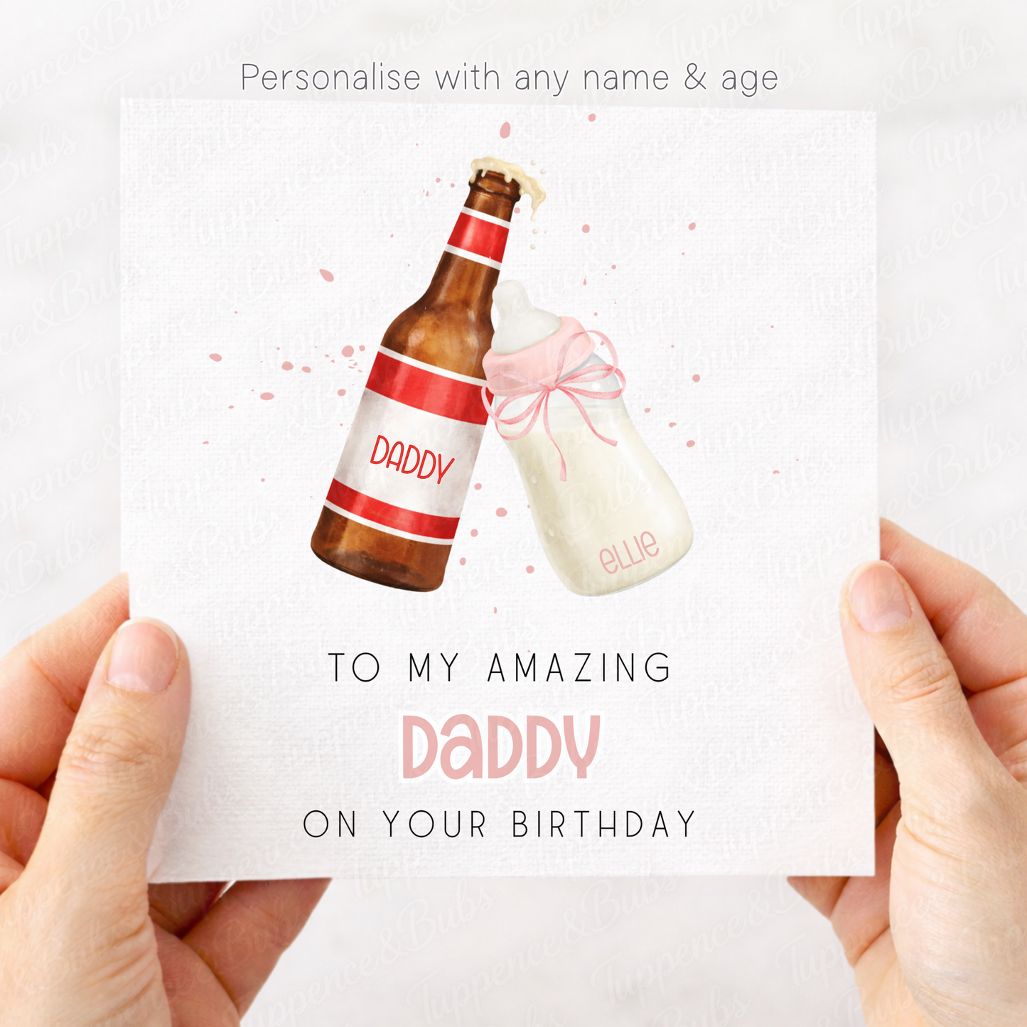Beer & Baby Bottle Card - 4 Colours