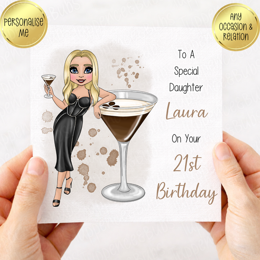 Espresso Martini Inspired Birthday Card