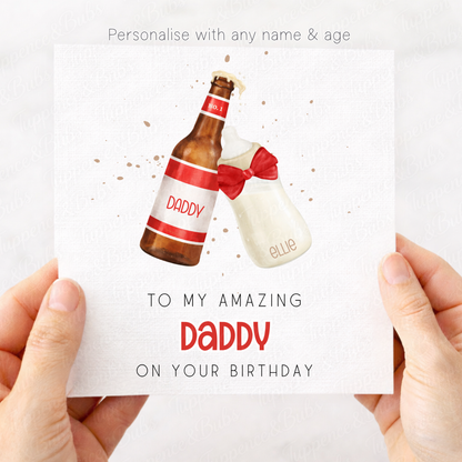 Beer & Baby Bottle Card - 4 Colours