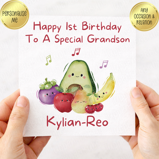 Dancing Fruit Inspired Birthday Card