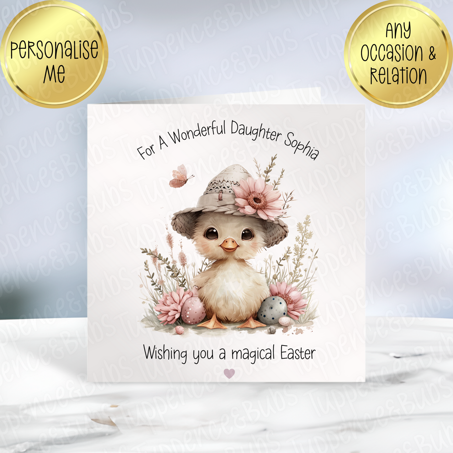 Floral Bunny Easter Card