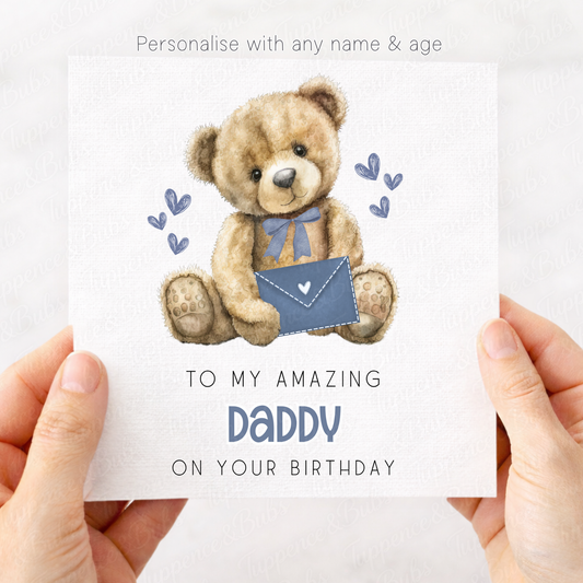Pink or Blue Bear Birthday Card