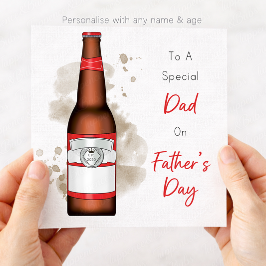 Beer Bottle Father's Day Card