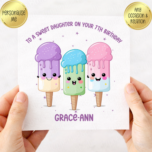 Ice Cream Inspired Birthday Card