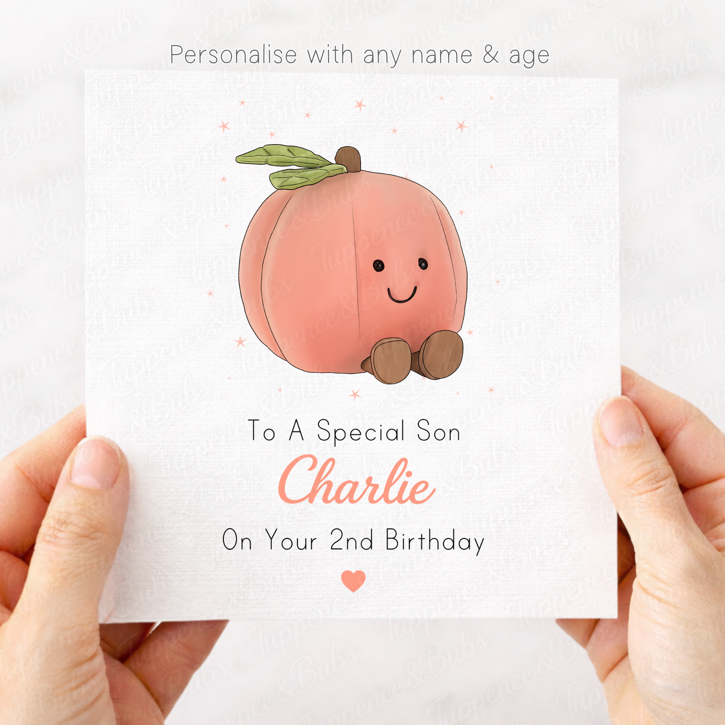 Plush Peach Birthday Card