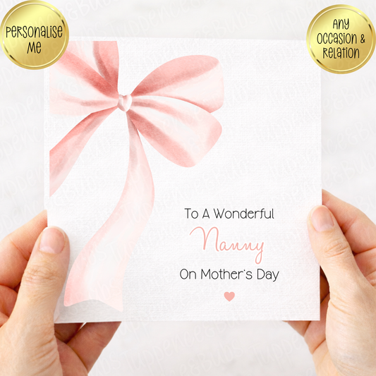 Pink Bow Themed Card