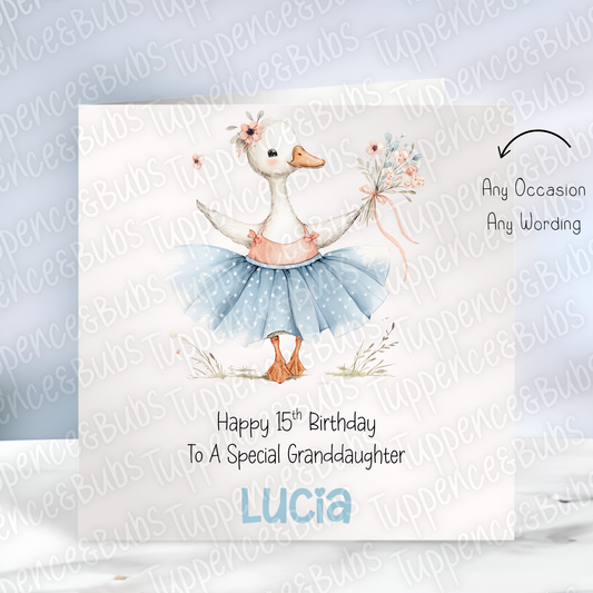 Goose/Duck Themed Birthday Card