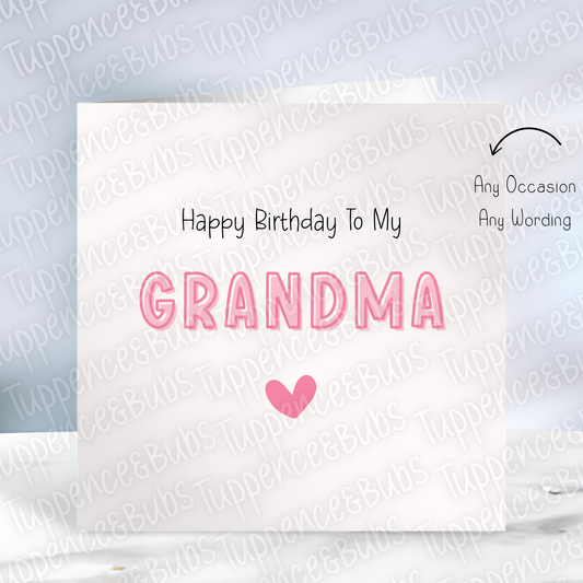 Pink or Blue Wording Birthday Card