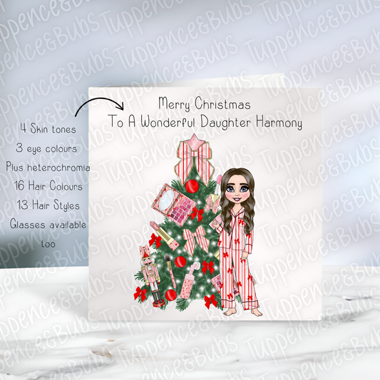 Pink PJ Christmas Card - 2 Designs