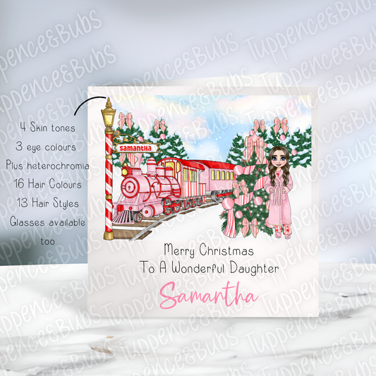 Pink Pj Christmas Card