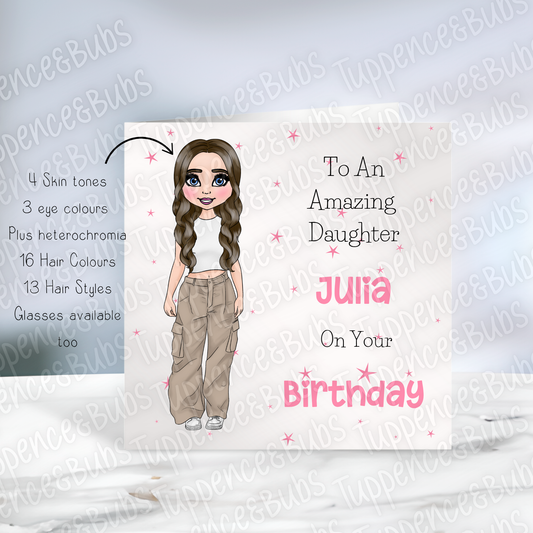Cargo Trousers & White Top Birthday Card