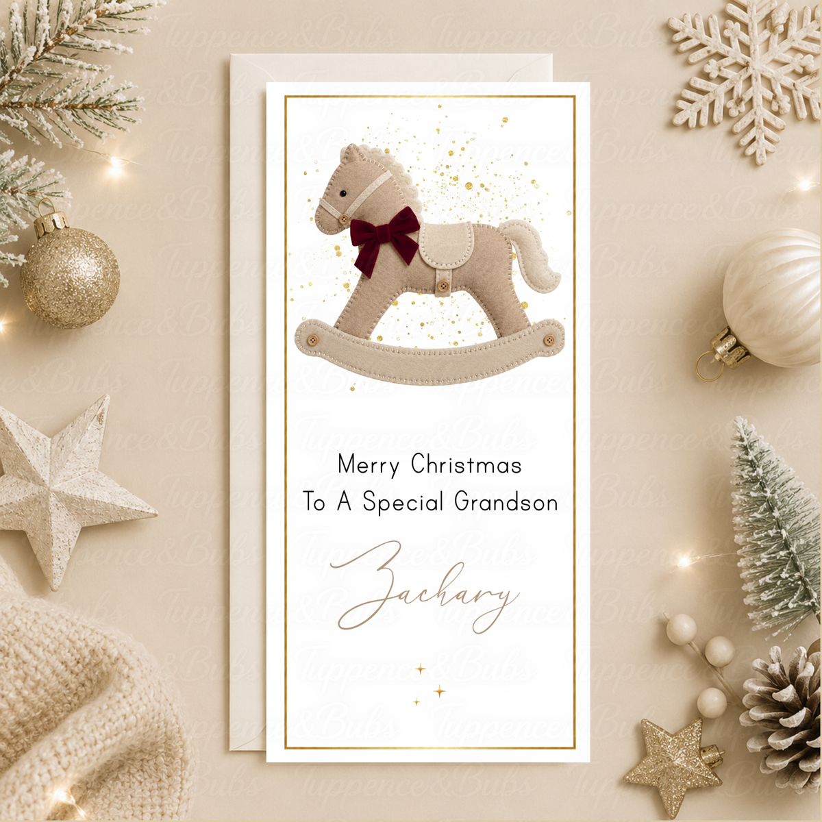 Personalised Rocking Horse Christmas Money Card