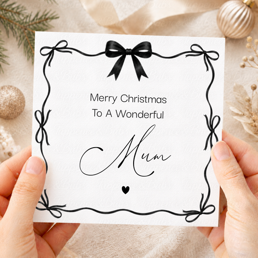 Personalised Ribbon Bow Frame Christmas Card – Any Relation