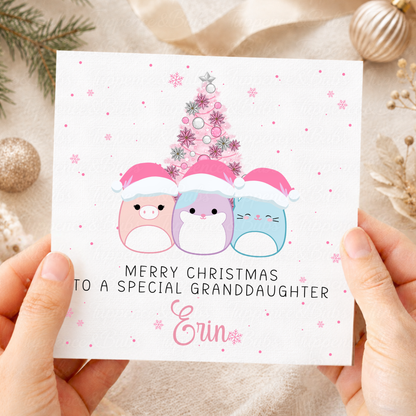 Personalised Rainbow Character Christmas Card