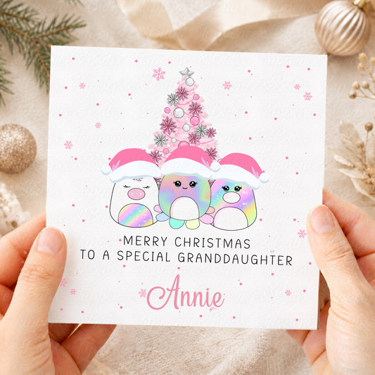 Personalised Rainbow Character Christmas Card