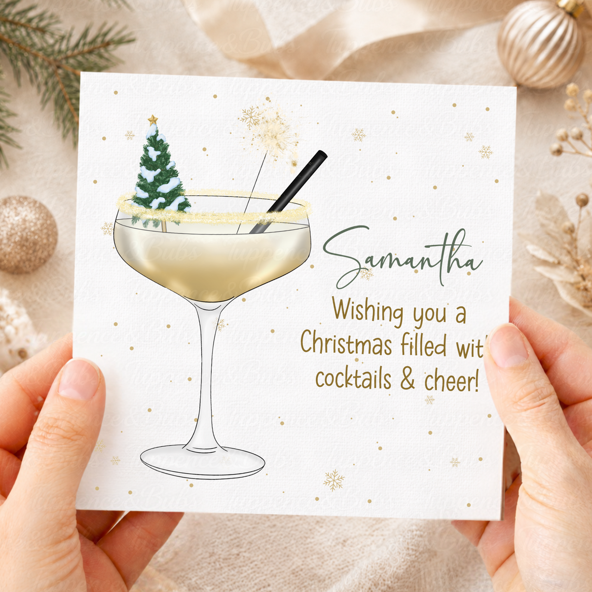 Personalised Christmas Cocktail Card