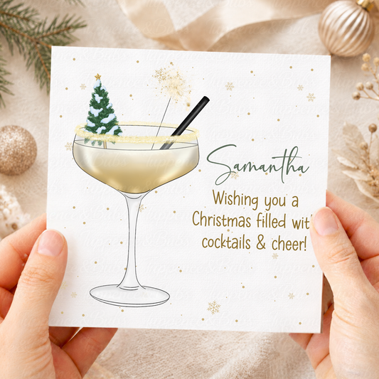 Personalised Christmas Cocktail Card