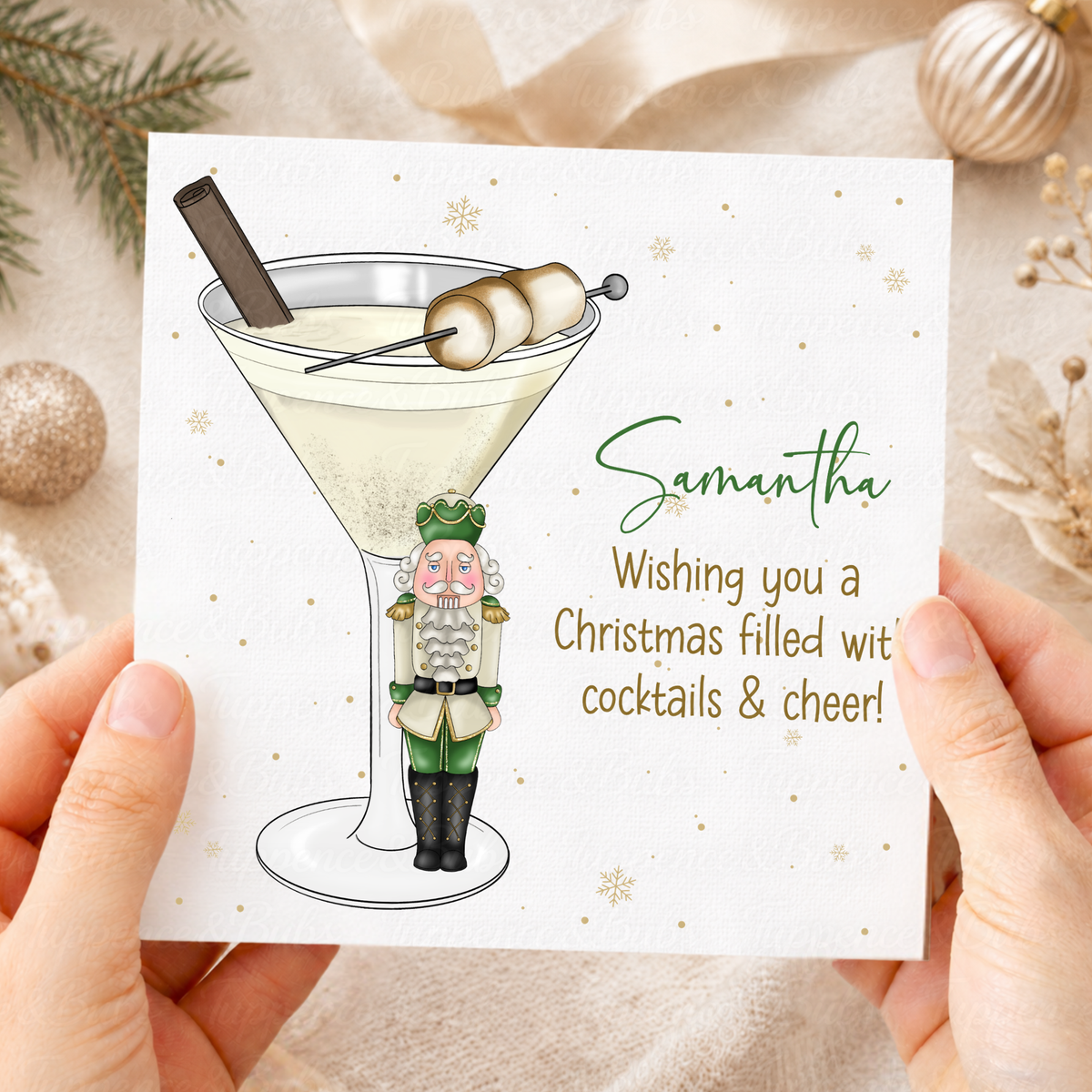 Personalised Nutcracker Cocktail Christmas Card