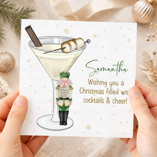 Personalised Nutcracker Cocktail Christmas Card