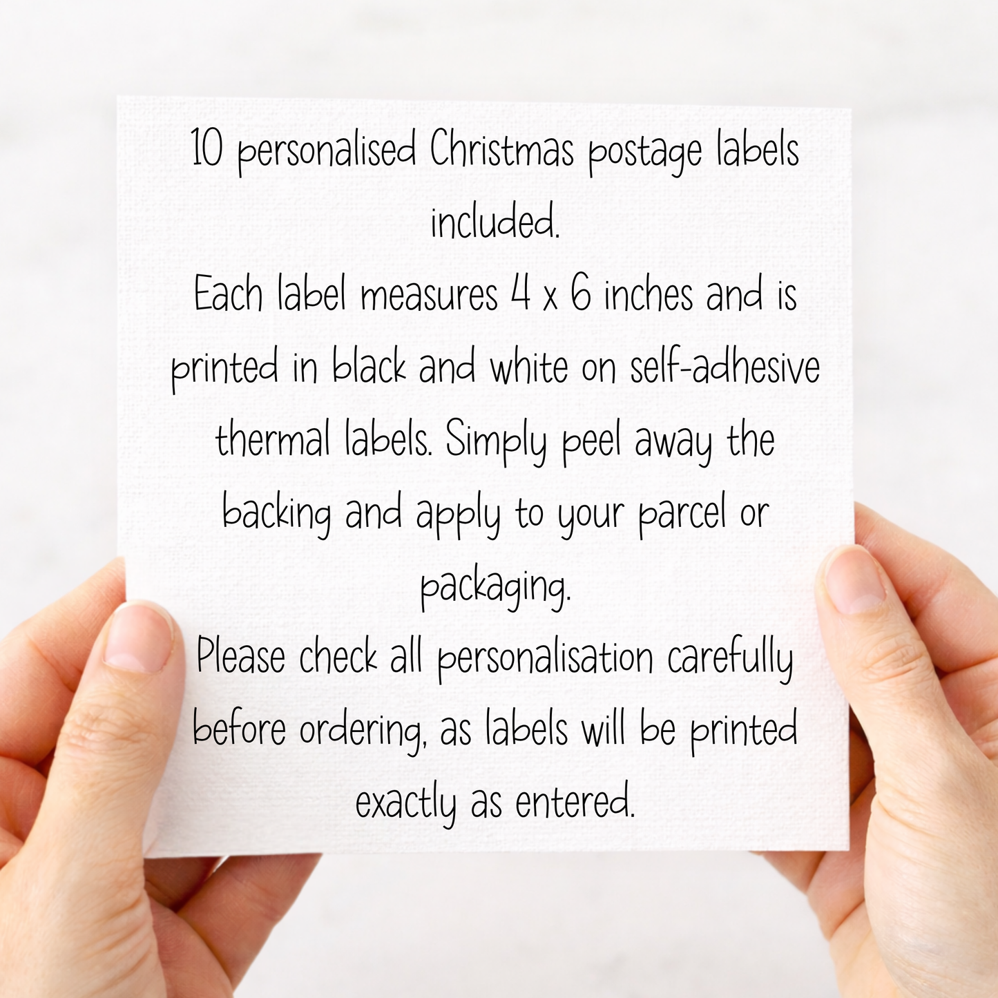 Personalised Santa with Sign Christmas Postage Labels – Pack of 10