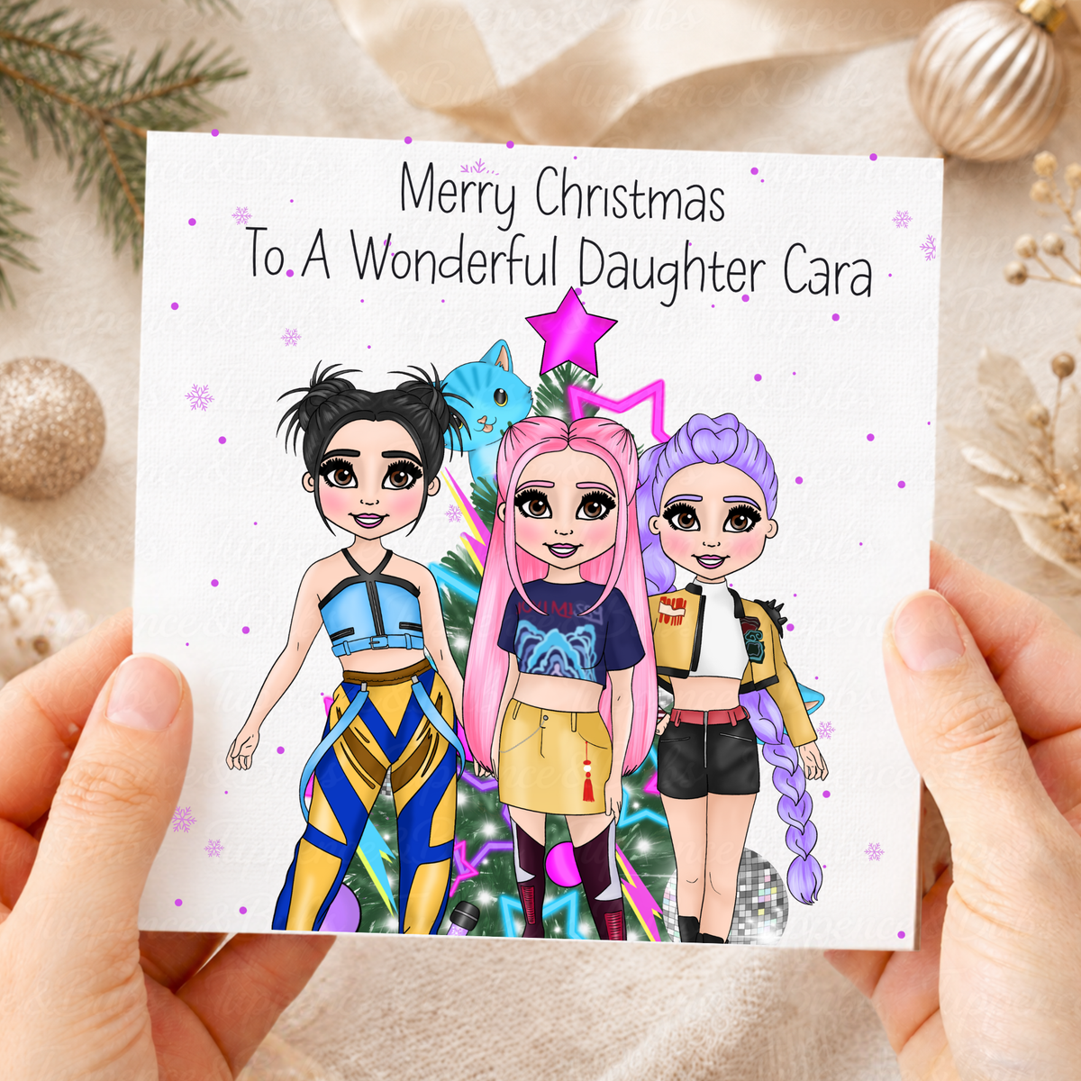 Personalised K Pop Themed Christmas Card