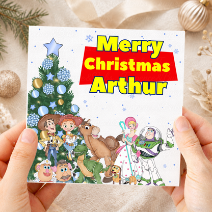 Personalised Colourful Toy Friends Christmas Card