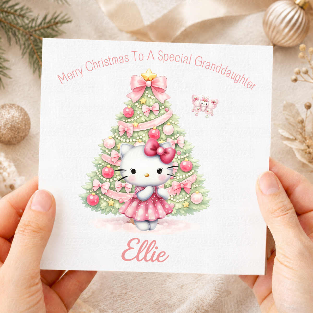 Personalised Kitty Christmas Card